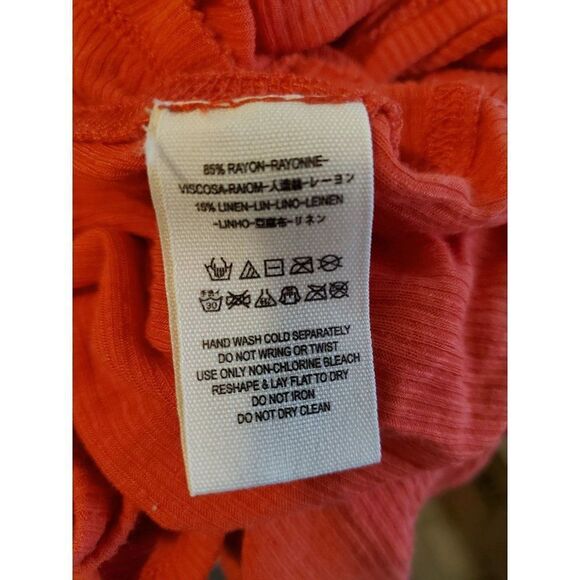 FREE PEOPLE We the free orange Tank top ONE SIZE - Picture 11 of 11